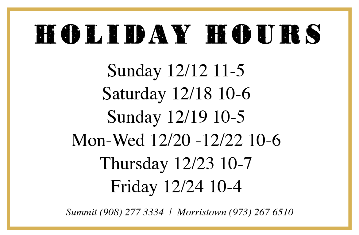 Holiday Hours