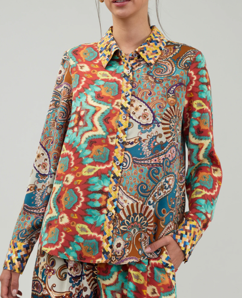 Mixed Print Blouse