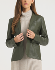 ALLISON LEATHER JACKET (INDIGO ONLY)