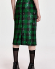 CHECKED MIDI SKIRT