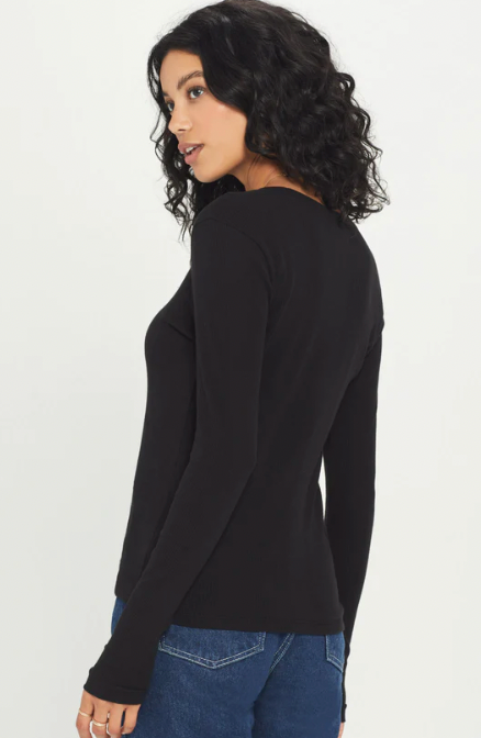 Long Sleeve Variegated Ribbed Tee (More Colors)